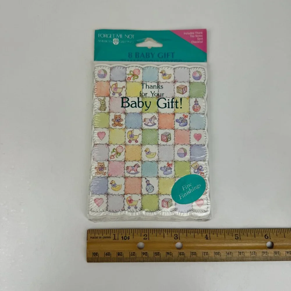 Vtg Sealed Thanks for the Baby Gift‎ Forget me Not American Greetings Cards READ